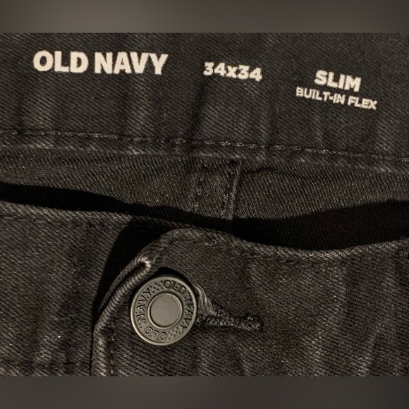Old Navy Men’s Black Slim (Built-In Flex) Denim Jeans - Size: 34x34 - Picture 4 of 4